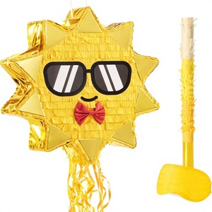 Décorations de fête Sun Piata avec cordon à tirer, masque pour les yeux et chauve-souris inclus, pour filles, enfants, anniversaire, baby shower, fête d'été - Product Image 1