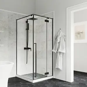 Bagno senza telaio nero satinato cerniera doccia 10mm vetro temperato box doccia