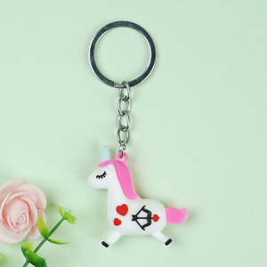 Cartoon Einhorn PVC Schlüssel anhänger Weich gummi Regenbogen Pferd Charms Kleine Geschenk zubehör und Spielzeug - Product Image 6