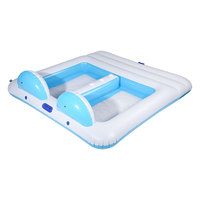 Plateforme flottante gonflable en PVC OEM la plus vendue, radeau de fête aquatique multi-personnes, épaissi et anti-fuite