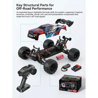Cadeau : Monster Truck RC Brushless 4x4 à l'échelle 1/8, prêt à rouler, voiture de course tout-terrain haute vitesse avec conception antichoc durable