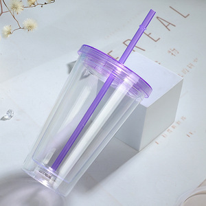 Vaso de Plástico Luminoso de 16oz, Colorido, Resistente al Agua Hirviendo, Apto para Alimentos, Reutilizable, con Tapa, Apto para Jugo, Leche, Té, Café - Product Image 4