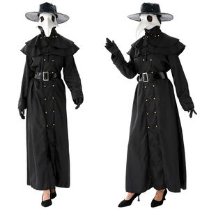 ชุดคอสตูมหมอโรคระบาดสำหรับฮาโลวีน ชุดแต่งกายสำหรับผู้ใหญ่ สีดำ พร้อมหน้ากากและอุปกรณ์เสริม - Product Image 2