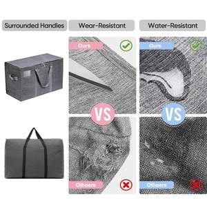 4 Pack <strong>Large</strong> Capacity Moistureproof <strong>Storage</strong> <strong>Bag</strong> Heavy Duty <strong>Extra</strong> Moving <strong>Bag</strong> Tote Clothes Organizer for Quilt Clothing - Product Image 6