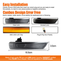 Lot de 2 clignotants séquentiels LED ambre pour rétroviseur Ford Focus 2008-2016
