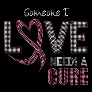 ริบบิ้นดีไซน์พลอยเทียมสำหรับคนที่ฉันรักสามารถรักษามะเร็งเต้านมได้ตามต้องการ