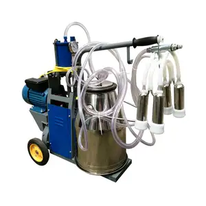 New Milker Electric Piston Milking Machine For Cows Bucket Farm Stainless Steel Milking Machine