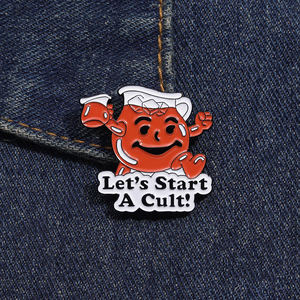 Lascia partire una spilla smaltata Cult evocare demoni spilla con risvolto zaino distintivi gioielli regali per Friedns - Product Image 4