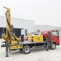 Foreuse de puits d'eau montée sur camion 300m, perceuse pneumatique d'occasion 220V avec moteur de pompe et composants essentiels du moteur