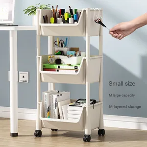 Casiers multicouches à roues simples pour enfants, fentes étroites, <span class=keywords><strong>petites</strong></span> bibliothèques, étagères de rangement contre le mur - Product Image 4