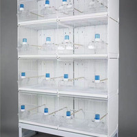 Nouvelles cages d'élevage d'oiseaux multi-niveaux en métal et plastique avec roues pour canaris, moineaux gris, oiseaux chanteurs dorés, oiseaux de compagnie Hibiscus