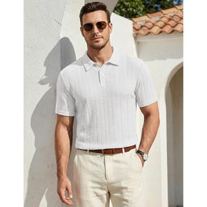 Camiseta Polo de Punto Texturizado para Hombre FOXA, Manga Corta, Transpirable, para Verano, Golf y Playa - Product Image 4