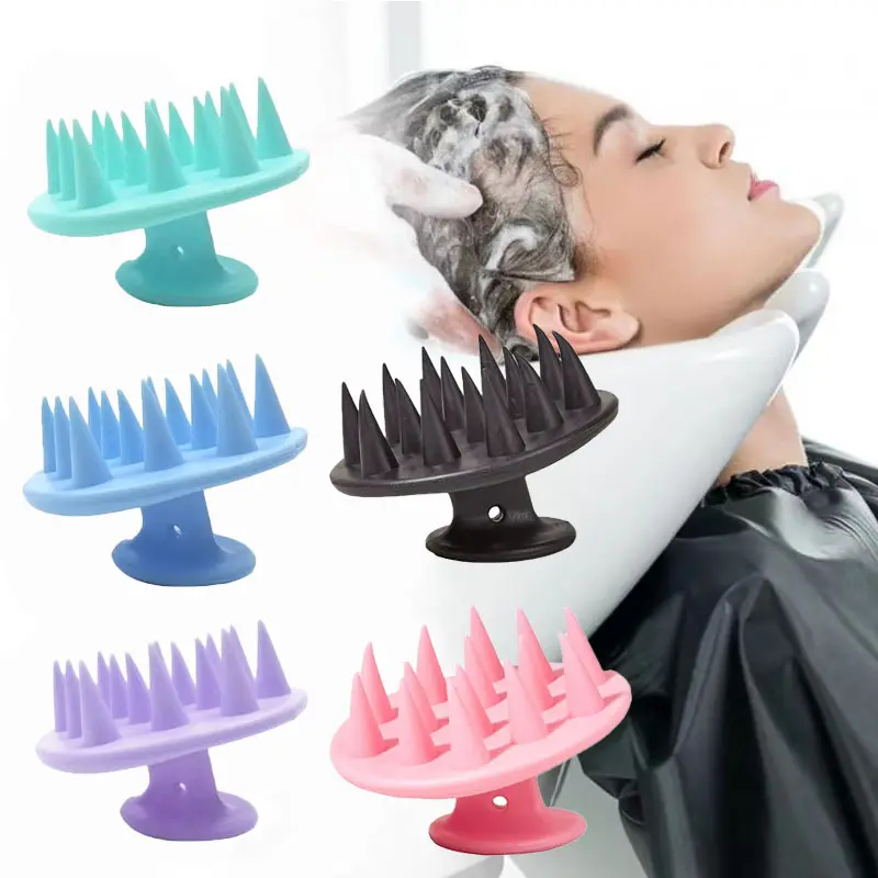 Atacado Scalp Massager Devices Silicone Hair Scrubber Soft Long Bridas Head Shampoo Comb Brush para o crescimento do cabelo