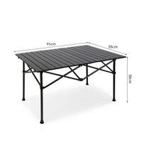 Table de camping pliable en métal moderne de haute qualité, portable, en aluminium, pliable, table de plage enroulable, table de pique-nique pliable