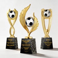 Nouveau trophée de football en métal et cristal artificiel, récompenses personnalisées gravées pour événements sportifs, prix Globe d'Or, meilleur joueur, tireur, gardien de but