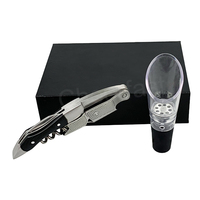 Kit d'ouvre-vis en bois noir et en acier inoxydable d'ébène, design à personnaliser, accessoire pour bouteille de vin rouge