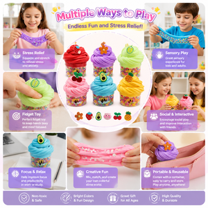 Lot de slime 12 couleurs fabriqué en Chine pour l'exportation, conforme aux normes européennes, pâte à modeler, emballage en boîte colorée - Product Image 2