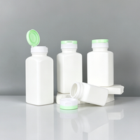 Bouteilles carrées en plastique HDPE avec bouchon à clapet, vides, pour comprimés, capsules, vitamines, compléments alimentaires, médicaments, emballages