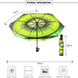 Collapsible Waterproof Canopy Manual Three-Fold Iron Frame Auto Close Portable <b>Umbrella</b> for Travel - Product Image 3