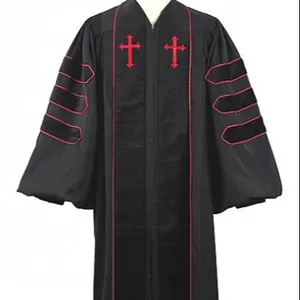 Venta al por mayor, diseños de túnicas de coro de iglesia/bata de cura.