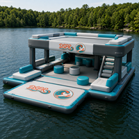 Plateforme flottante gonflable personnalisée OEM avec pont en EVA pour la location dans les hôtels, les complexes hôteliers, les clubs de plage et les parcs aquatiques