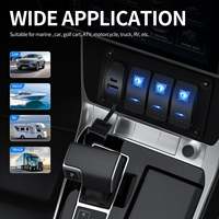 38W USB-Kippschalter-Ladegerät PD 3.0 QC 3.0 Dual-Port 12V 24V Typ-C-Buchse für Auto Boot Wohnmobil