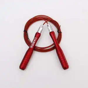 Logo personnalisé cordes à sauter roulement lourd réglable fitness poignée en aluminium vitesse corde à sauter