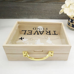 Hucha de madera personalizada transparente para ahorrar monedas y cambio, ideal para estudiantes y niños - Product Image 4