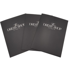 Tùy chỉnh thư mục màu đen với dập nổi quảng cáo khuyến mại 2 túi Giấy các tông thư mục tập tin in ấn A4 thư mục trình bày - Product Image 2