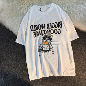 <span class=keywords><strong>T</strong></span>-<span class=keywords><strong>shirt</strong></span> à manches courtes ample pour hommes à la mode et à la mode en pur coton <span class=keywords><strong>T</strong></span>-<span class=keywords><strong>shirt</strong></span> à manches courtes respirant imprimé amusant - Product Image 1