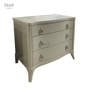 EKAR Table de chevet en bois massif <span class=keywords><strong>Luna</strong></span> Luxe | Poignées à anneau en métal pour les chambres à coucher de luxe - Product Image 1