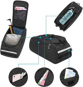 Sac de <span class=keywords><strong>porte</strong></span>-bagages de vélo imperméable, sacoche arrière avec rangement pour siège arrière, bagages de cyclisme, sacoche de selle à bandoulière - Product Image 5