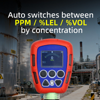 Détecteur de gaz portable multi-gaz à trois gammes, 4 gaz (O2, H2S, EX), moniteur de 3 gaz (LEL%, PPM, VOL%)