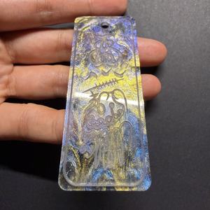 Talisman Galaxie Nocturne en Acrylique <span class=keywords><strong>Noir</strong></span> Translucide avec des reflets Tricolores Or, <span class=keywords><strong>Bleu</strong></span> et Violet pour une Protection et une Terrestrisation Ultimes - Product Image 6