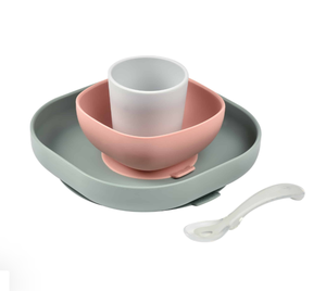 Ensemble de <span class=keywords><strong>repas</strong></span> en Silicone <span class=keywords><strong>4</strong></span> pièces, ensemble d'alimentation en silicone pour bébé. Bol pour bébé - Product Image 3