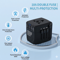 OEM ODM dunia Pin semua dalam satu konverter 35W GaN Universal pengisi daya ponsel perjalanan cepat 240V -110V steker adaptor tegangan soket blok
