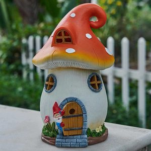 Scultura in Resina di Alta Qualità del Nano e la Sua Casa di Funghi, Decorazione per Casa e Giardino - Product Image 4