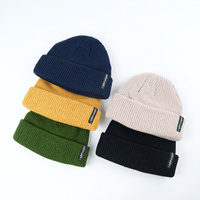 Nouveau design, bonnet en tricot chaud d'hiver pour homme et femme, logo personnalisé tissé, bonnet unisexe