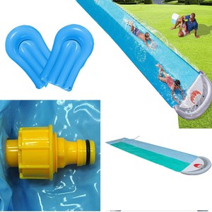 Tobogán acuático inflable de PVC con forma de tiburón de 31 pies para niños y adultos, juguete para piscina al aire libre con pistolas de agua y flotadores. - Product Image 4
