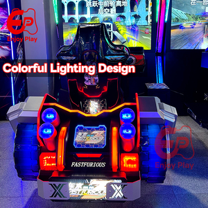 เครื่องเล่นเกมขับรถแบบหยอดเหรียญ 1 ที่นั่ง พร้อมไฟ LED และตัวรับเหรียญ สำหรับศูนย์เกม - Product Image 4