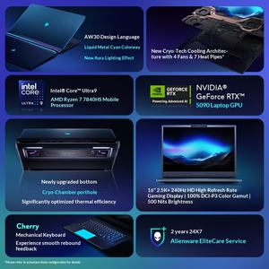 Portátil Gaming de Diseño <span class=keywords><strong>Alienware</strong></span> AREA-51 de 16 Pulgadas, Ultra 9-275HX, 32G/64G RAM, 1T/2T SSD, GPU RTX5090-24G, 2.5K 240Hz - Product Image 2