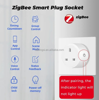 Prise intelligente Zigbee SLS 16A, prise britannique, compteur d'énergie, charge maximale 3500W-3680W, boîtier ignifuge, suivi en temps réel du kWh