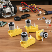 Moteur à engrenages TT DC 3-6V, rapport 1:48, 200 tr/min, double arbre en plastique, type L, jaune, pour kit de voiture robot intelligent DIY