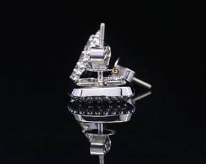 Nuevos pendientes glamurosos elaborados con Plata de Ley 925 y diamantes de moissanita de corte brillante redondo para mujer - Product Image 4