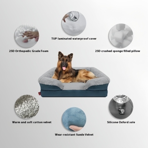 Nueva tendencia de lujo reforzar dormir ecológico calmante extraíble acogedora cama ortopédica para mascotas con lados - Product Image 2