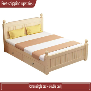 Brown <b>Single</b> and Double <b>Storage</b> Solid Wood Bedroom Furniture Wooden <b>Bed</b> Frame LW2294202 Wood Color Wooden <b>Single</b> <b>Beds</b> LW2294202 - Product Image 4
