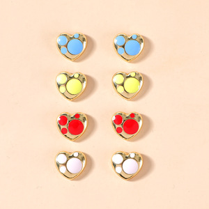 Sveglio di Estate Della Ragazza Piccolo Fiore Semi Cerchio Della Vite Prigioniera del Cerchio <span class=keywords><strong>Orecchini</strong></span> Tulipano Bianco Dello Smalto Della Vite Prigioniera <span class=keywords><strong>Orecchini</strong></span> - Product Image 6