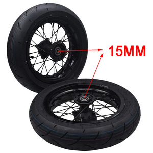 Cerchione Anteriore Super Motor da 12 Pollici Argento 2.50-12 con Pneumatico Stradale 90/90-12 e Ruota Posteriore 3.00-12 con Pneumatici Stradali 120/70-12 - Product Image 6