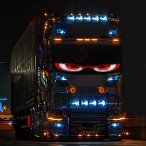 לוח תצוגה דיגיטלי עם תאורת LED דינמית בצורת עין של שטן, עם אנימציית הבהוב, מתאים לתערוכות חיצוניות, בעל דירוג IP54, נשלט מרחוק באמצעות בלוטות'. - Product Image 4