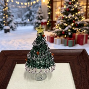 Ornement en verre artisanal pour sapin de Noël, décoration de bureau faite à la main - Product Image 6